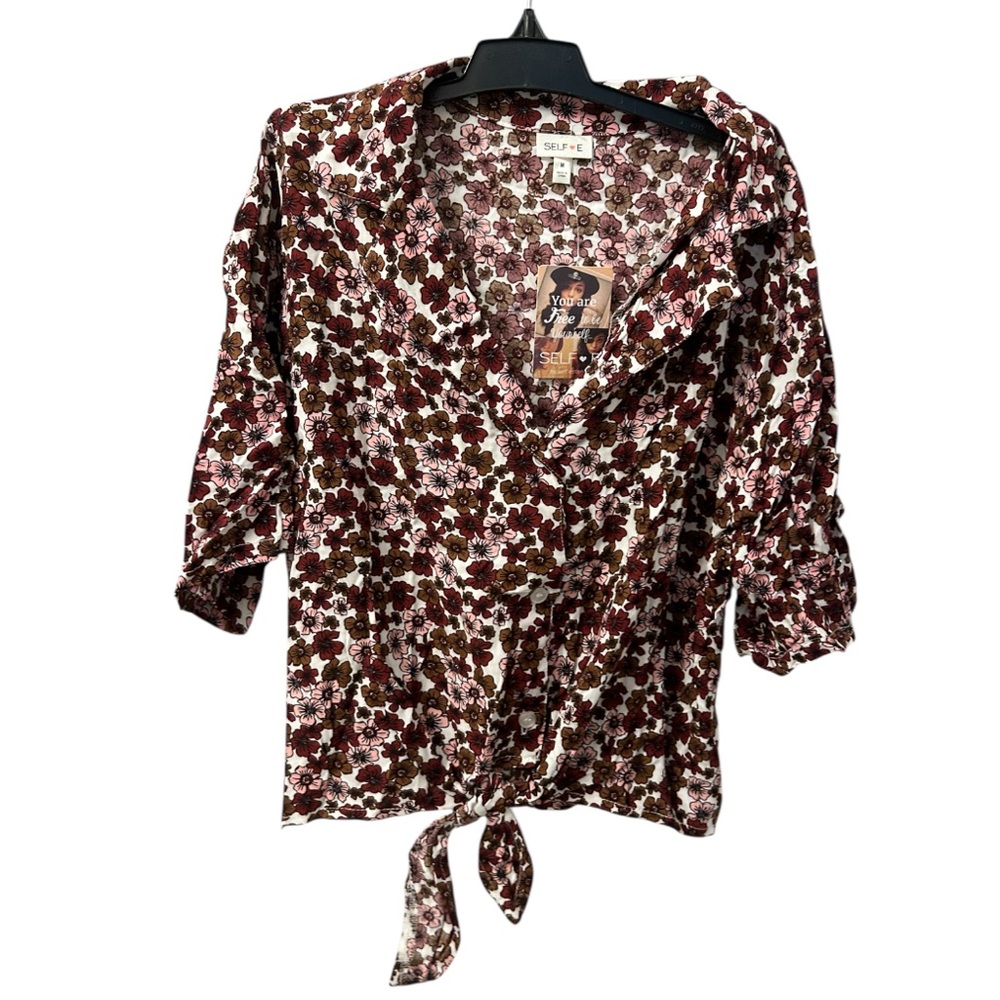Selfie Floral Crop Blouse